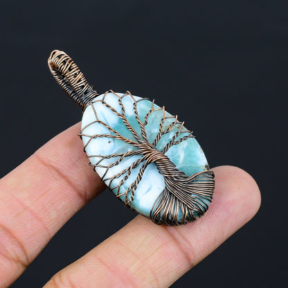 Blue Larimar Gemstone Pendant