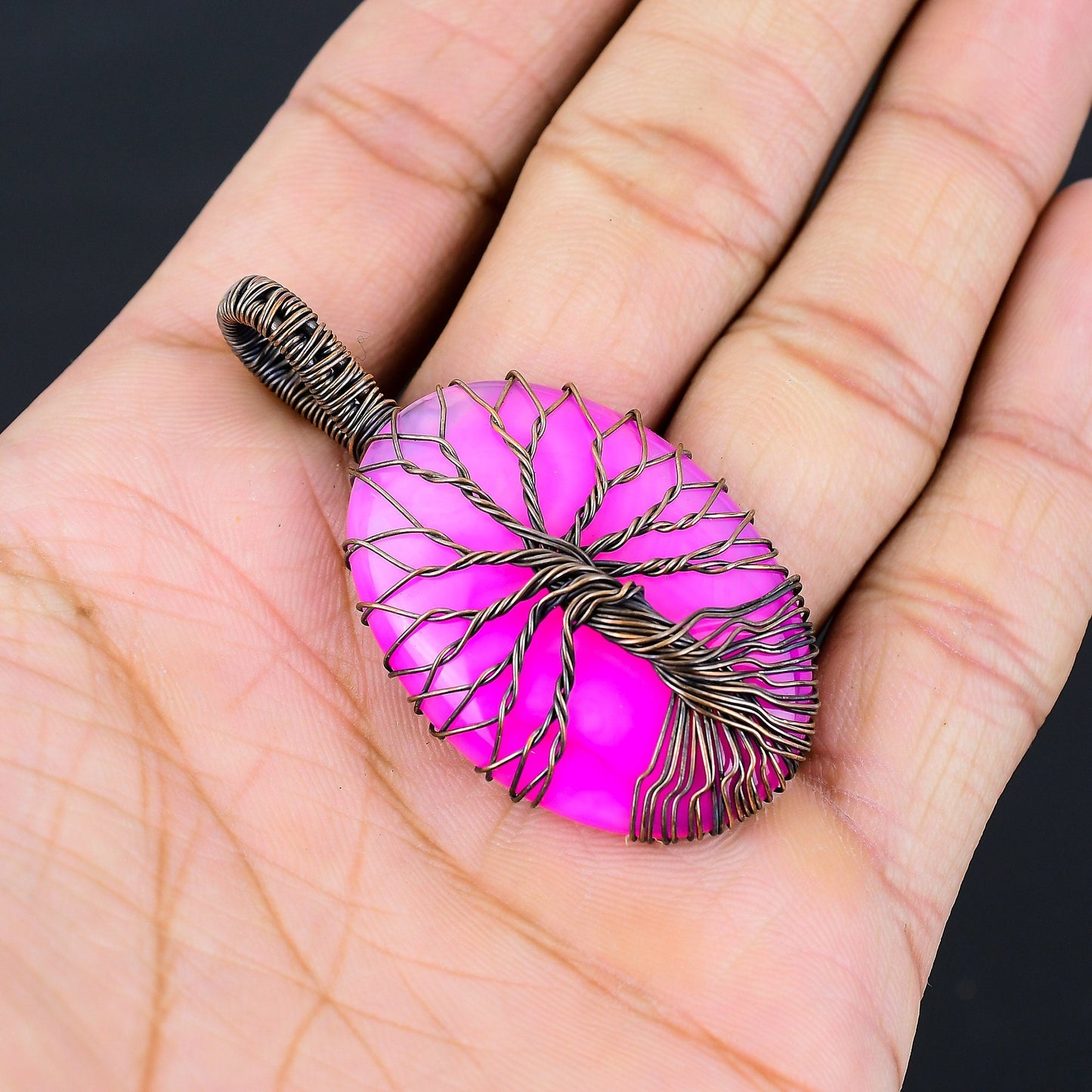 Pink Botswana Agate Gemstone Pendant