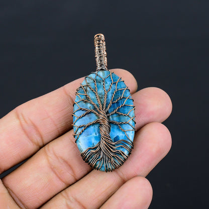 Neon Blue Apatite Gemstone Pendant