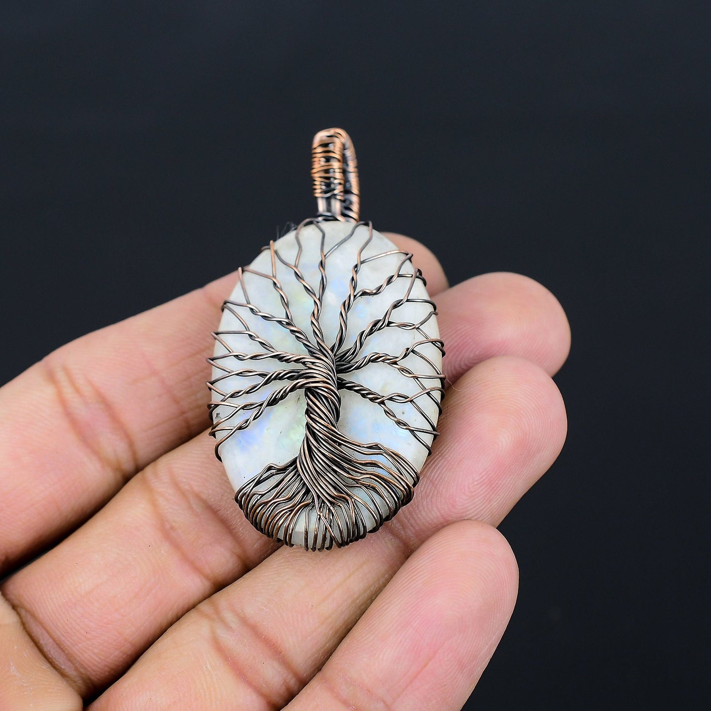 White Moonstone Gemstone Pendant