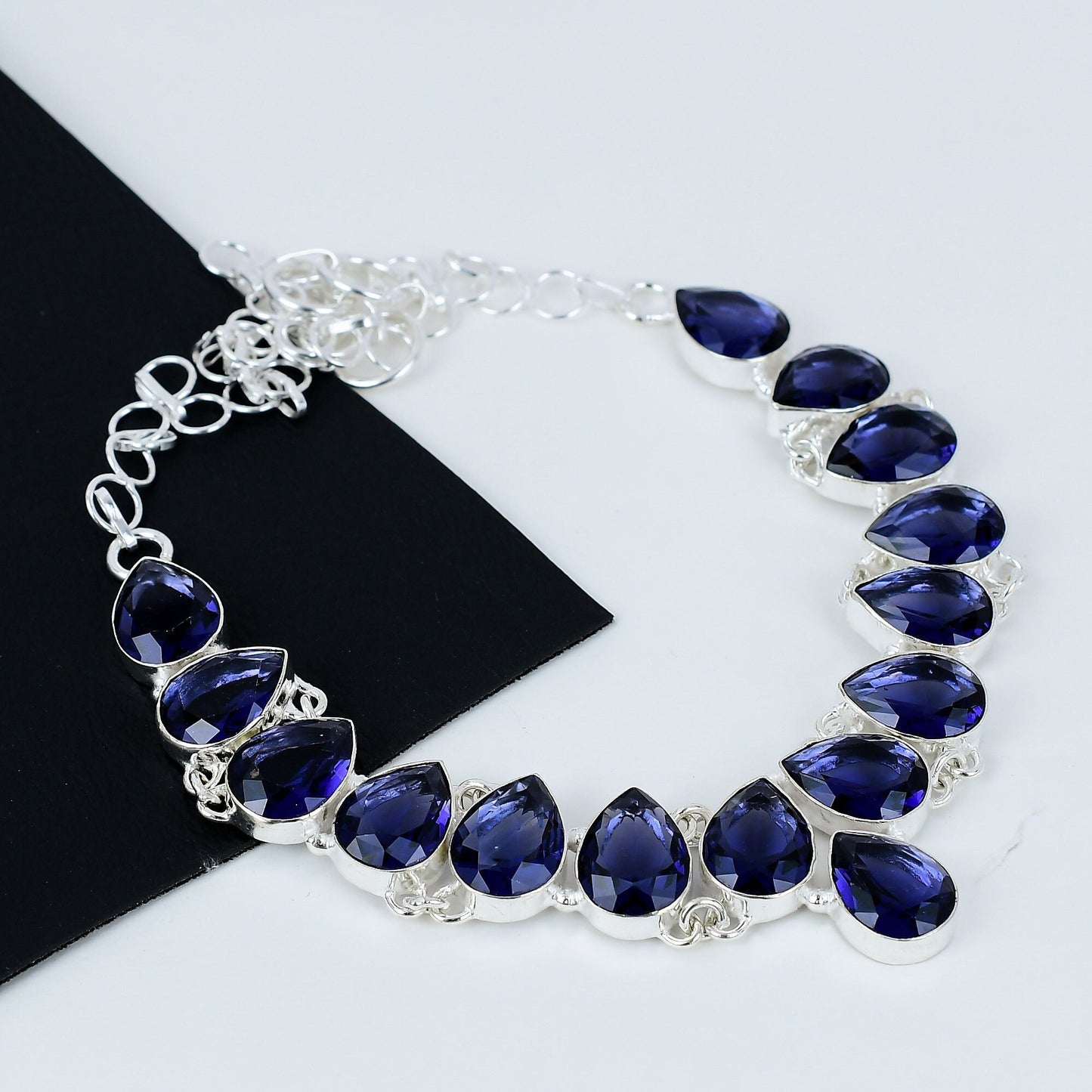 Blue Tanzanite Gemstone Silver Necklace