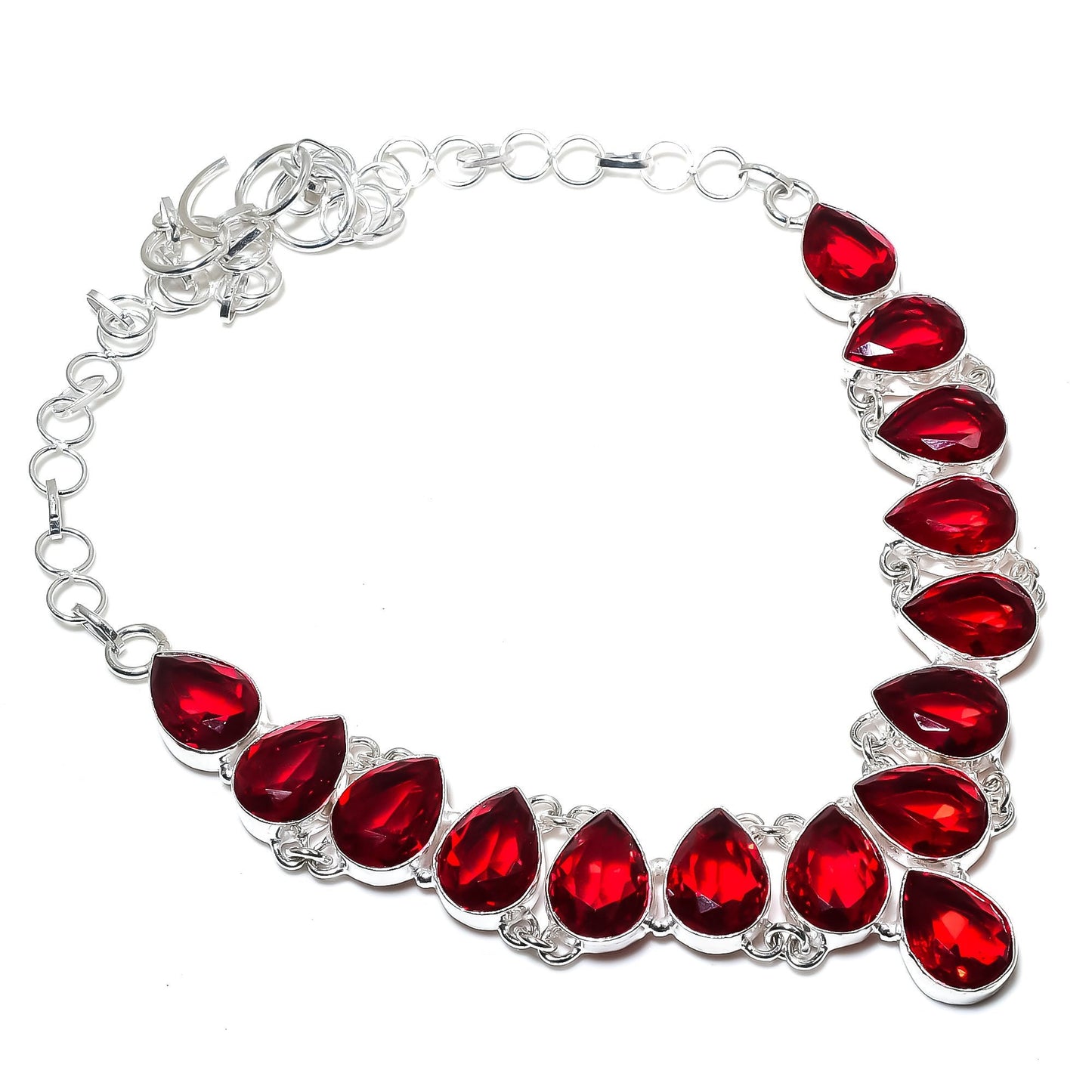 Red Garnet Sterling Silver Necklace