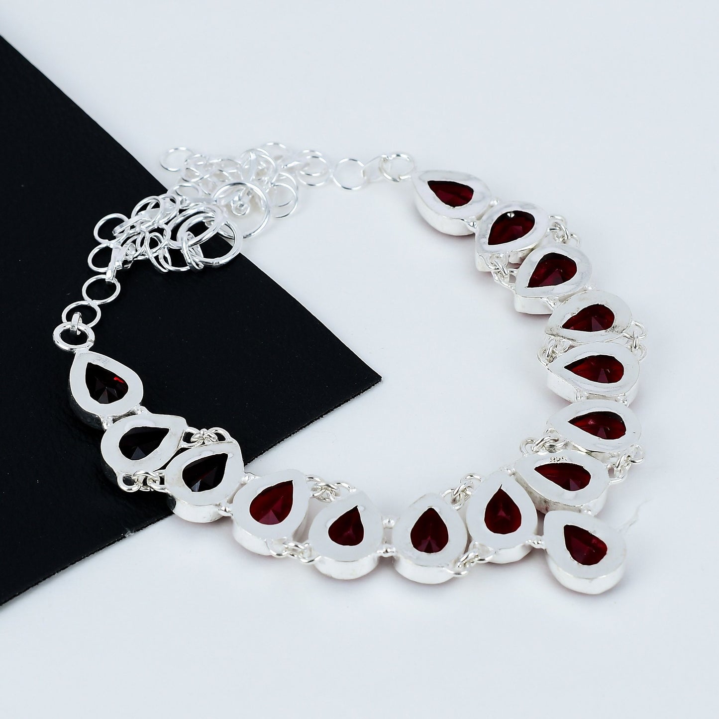 Red Garnet Sterling Silver Necklace