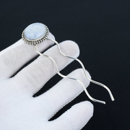 White Moonstone Gemstone Hair Pin