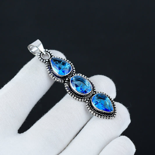 Swiss Blue Topaz Gemstone Pendant