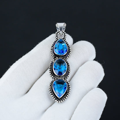 Swiss Blue Topaz Gemstone Pendant