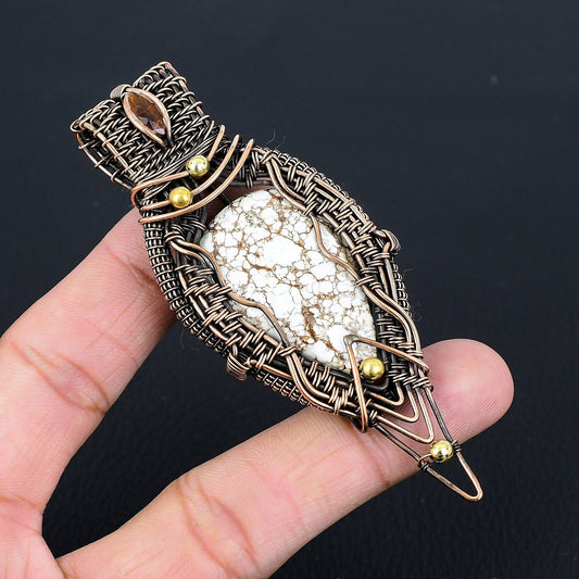 Brown White Wild Horse Jasper Gemstone Pendant