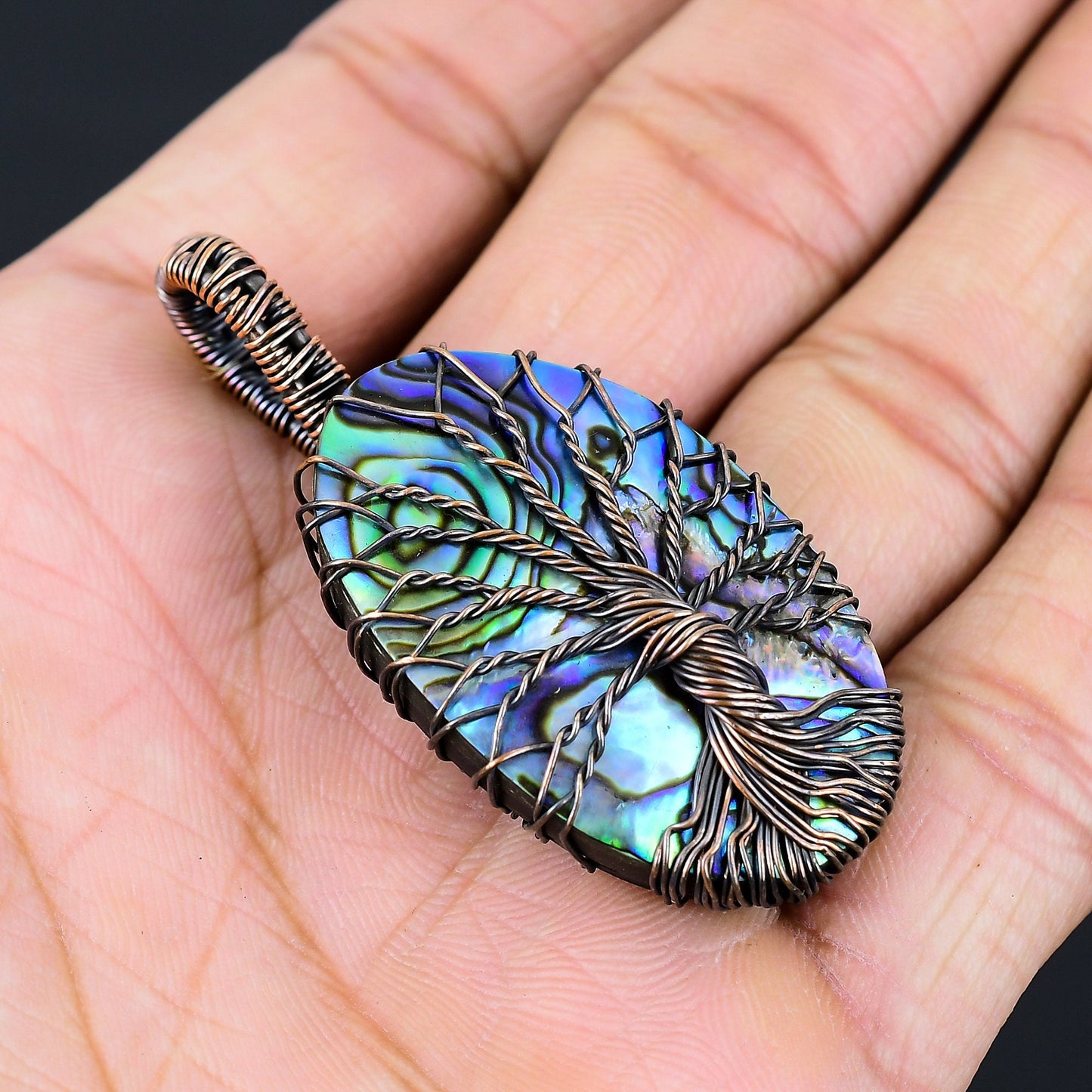 Blue Abalone Gemstone Pendant