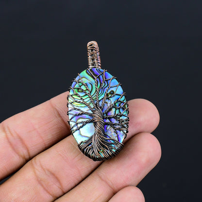 Blue Abalone Gemstone Pendant
