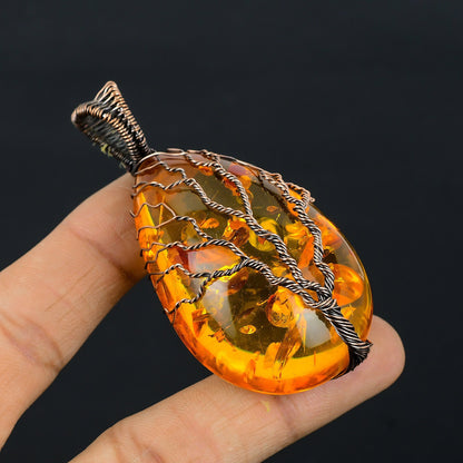 Golden Amber Gemstone Pendant