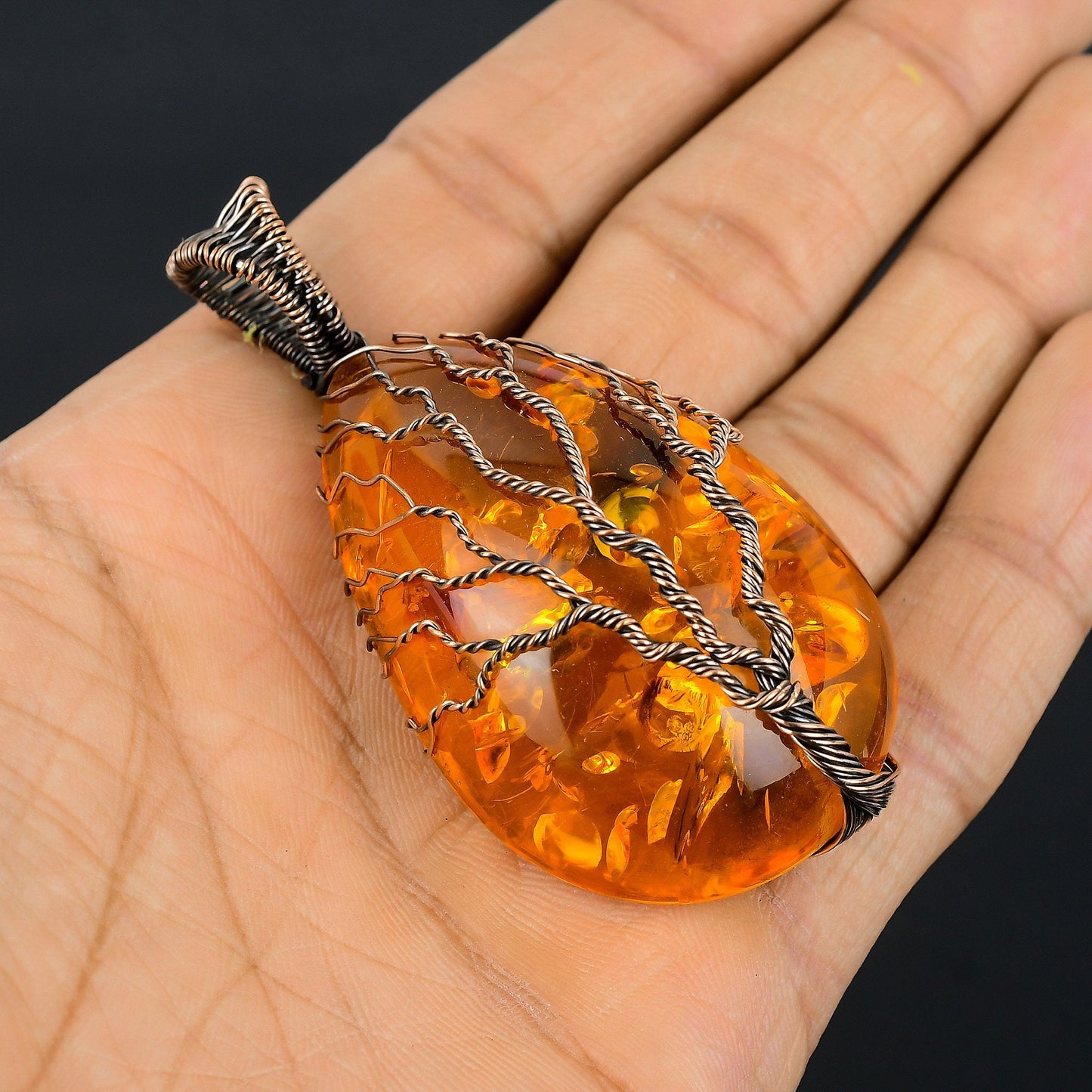 Golden Amber Gemstone Pendant