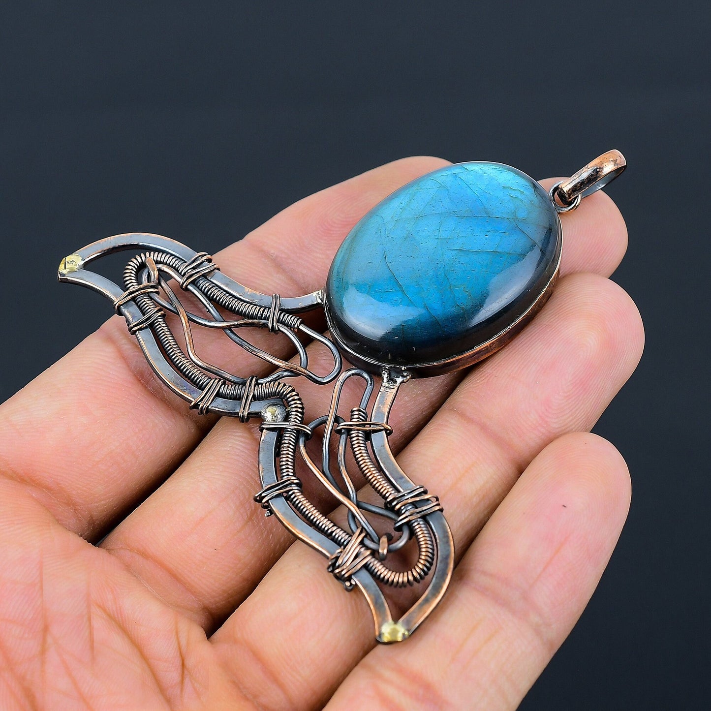 Blue Labradorite Gemstone Pendant