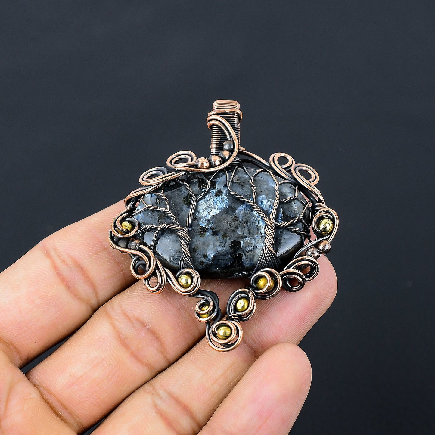 Grey Larvikite Gemstone Pendant