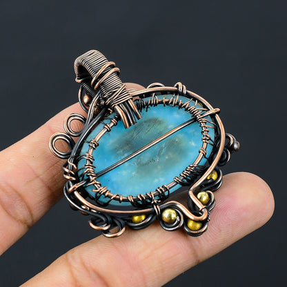Blue Hemimorphite Gemstone Pendant