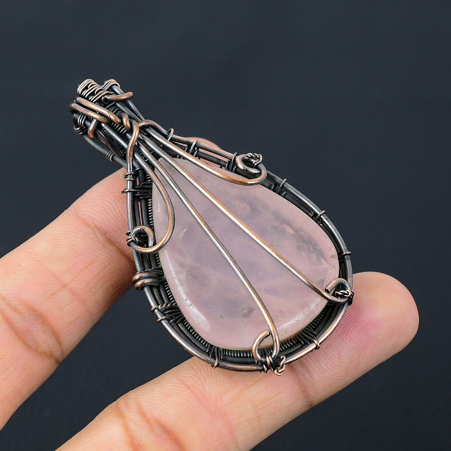 Pink Rose Quartz Gemstone Pendant