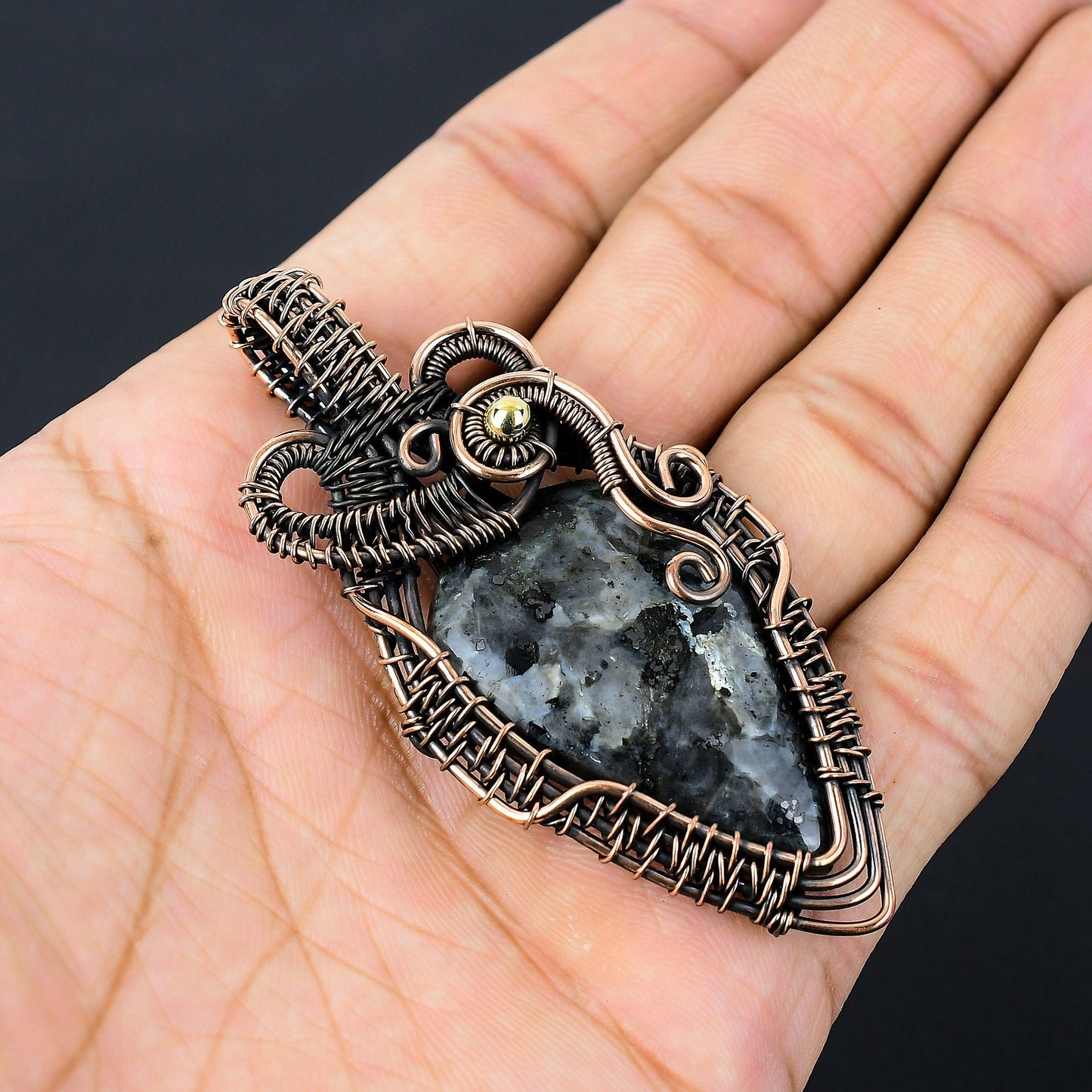 Gray Larvikite Gemstone Pendant
