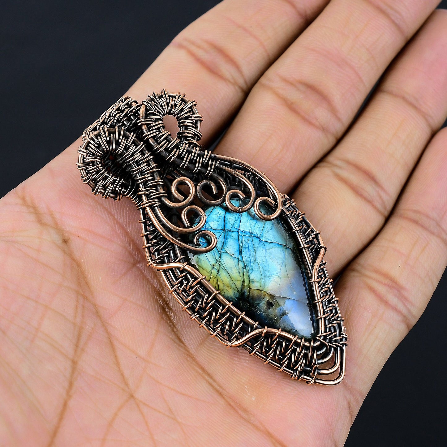 Blue Labradorite Gemstone Pendant