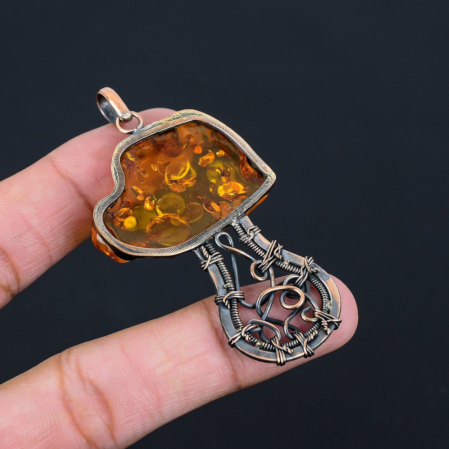 Golden Amber Gemstone Pendant