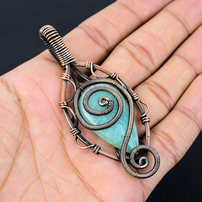 Blue-Green Amazonite Gemstone Pendant