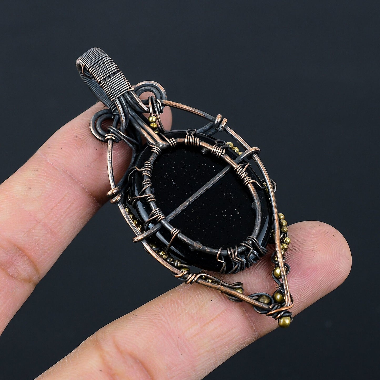 Black Onyx Gemstone Pendant