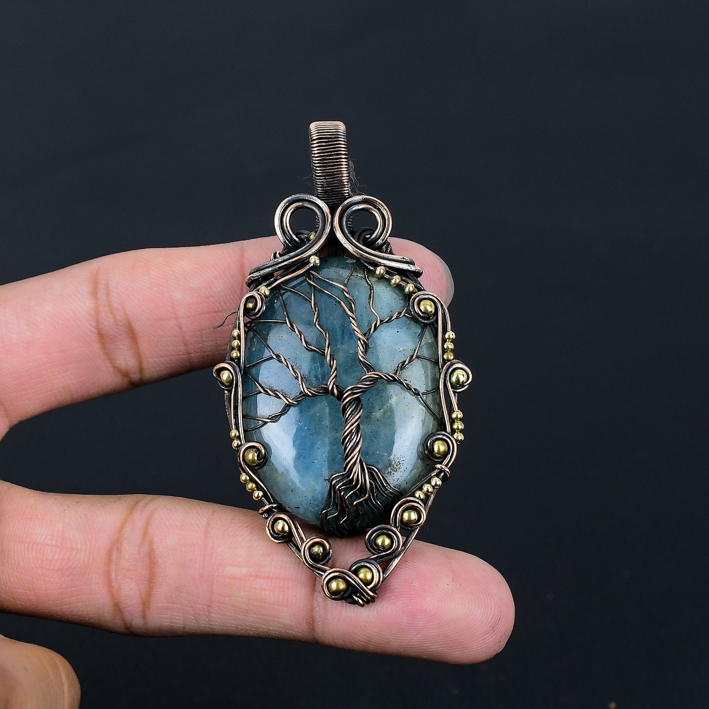 Blue Aquamarine Gemstone Pendant