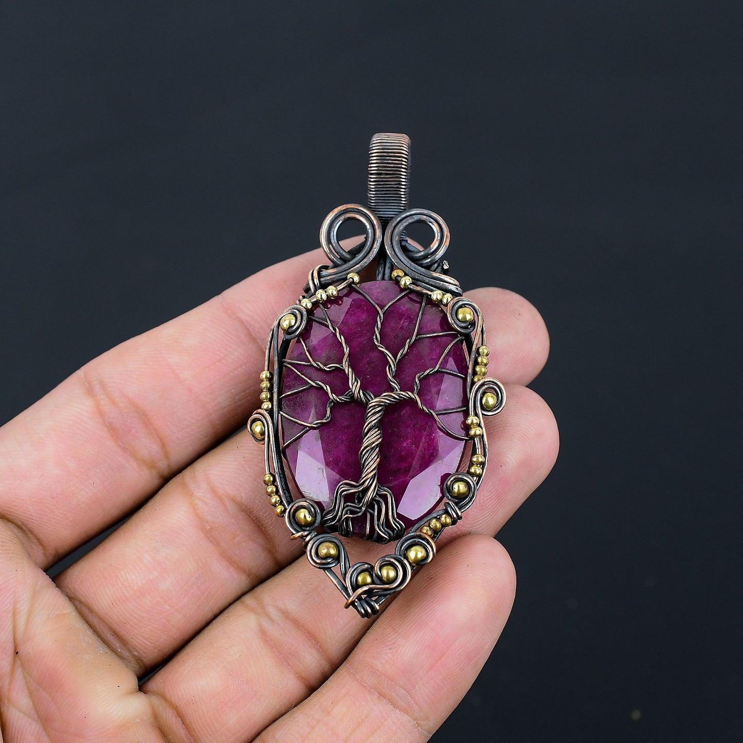 Kashmir Red Ruby Gemstone Pendant