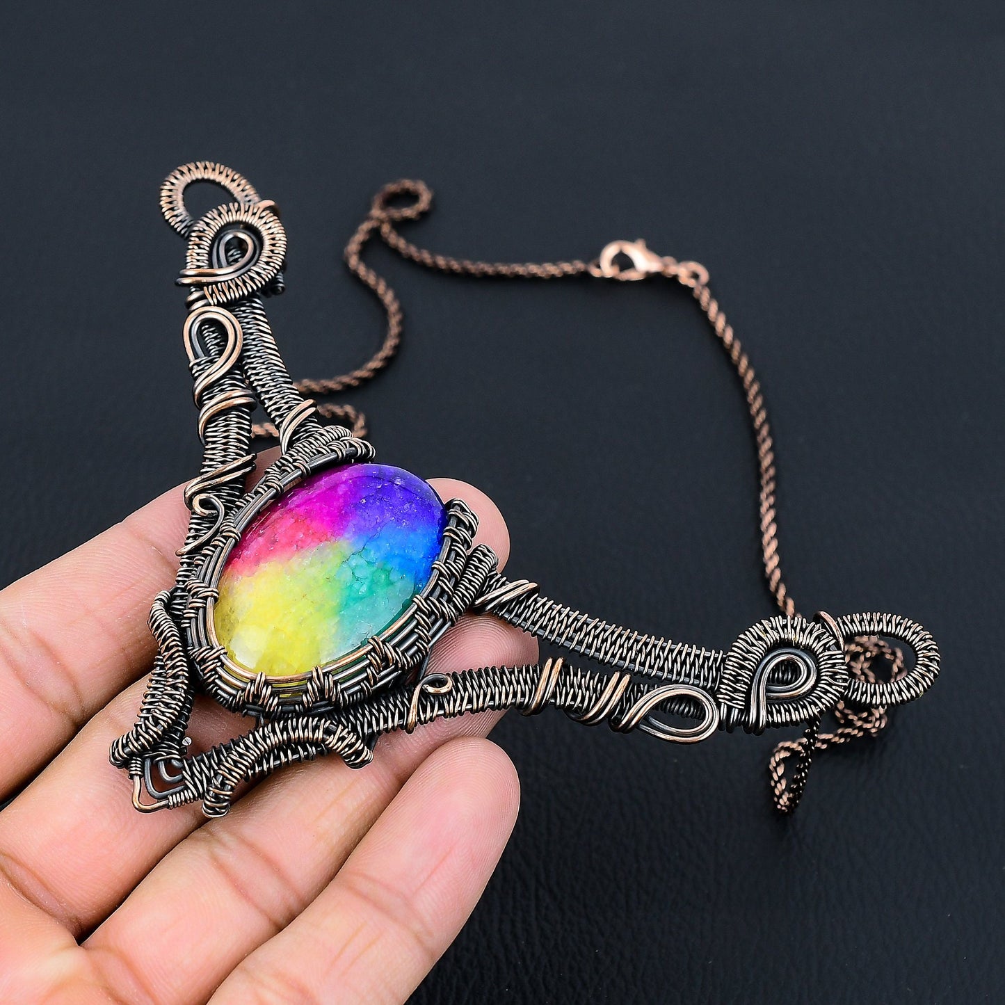 Rainbow Solar Quartz Gemstone Necklace