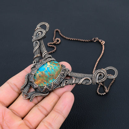 Blue Sea Sediment Gemstone Necklace