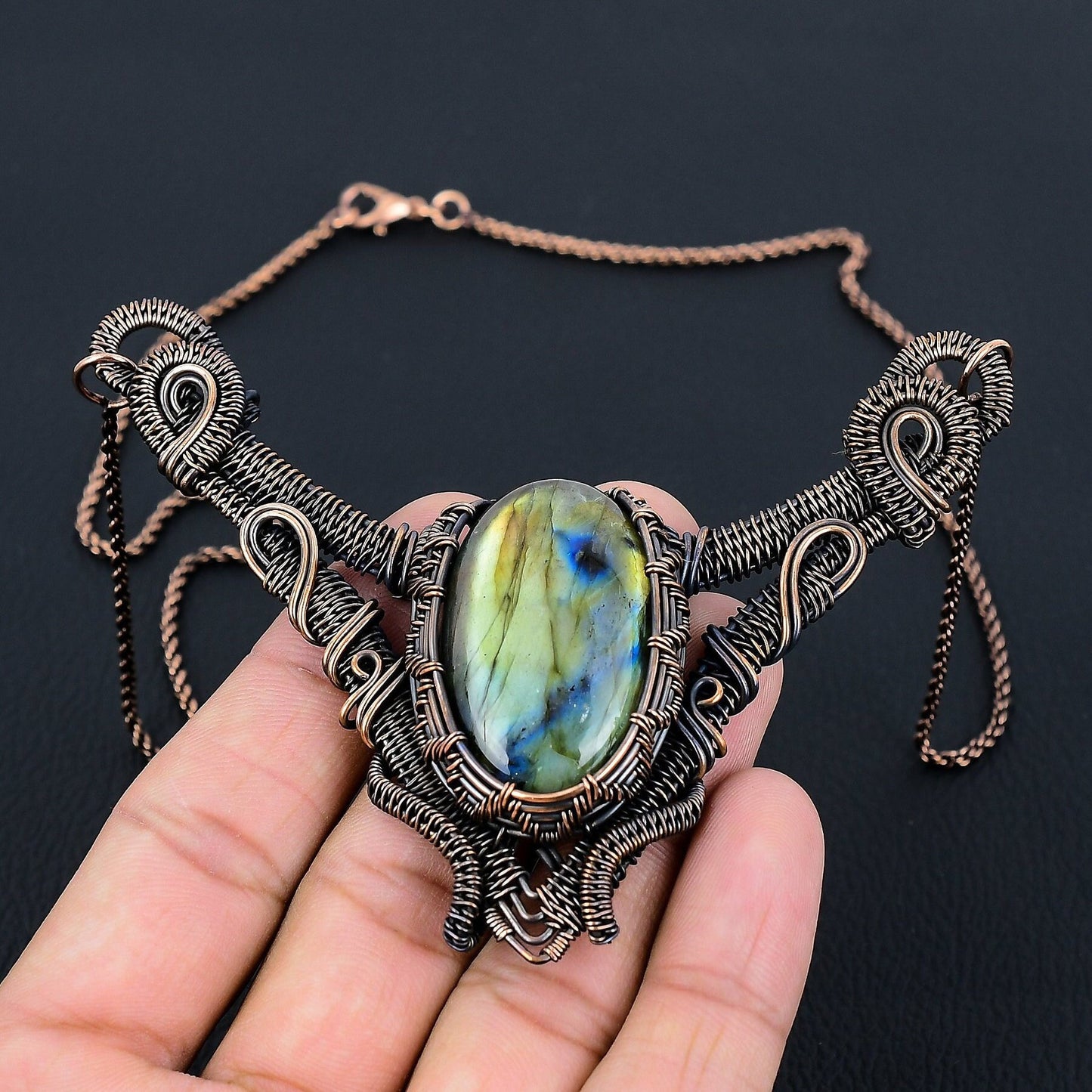 Blue Labradorite Gemstone Pendant