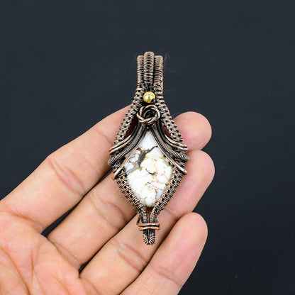 Brown & White Wild Horse Jasper Gemstone Pendant