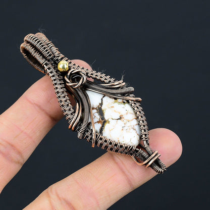 Brown & White Wild Horse Jasper Gemstone Pendant