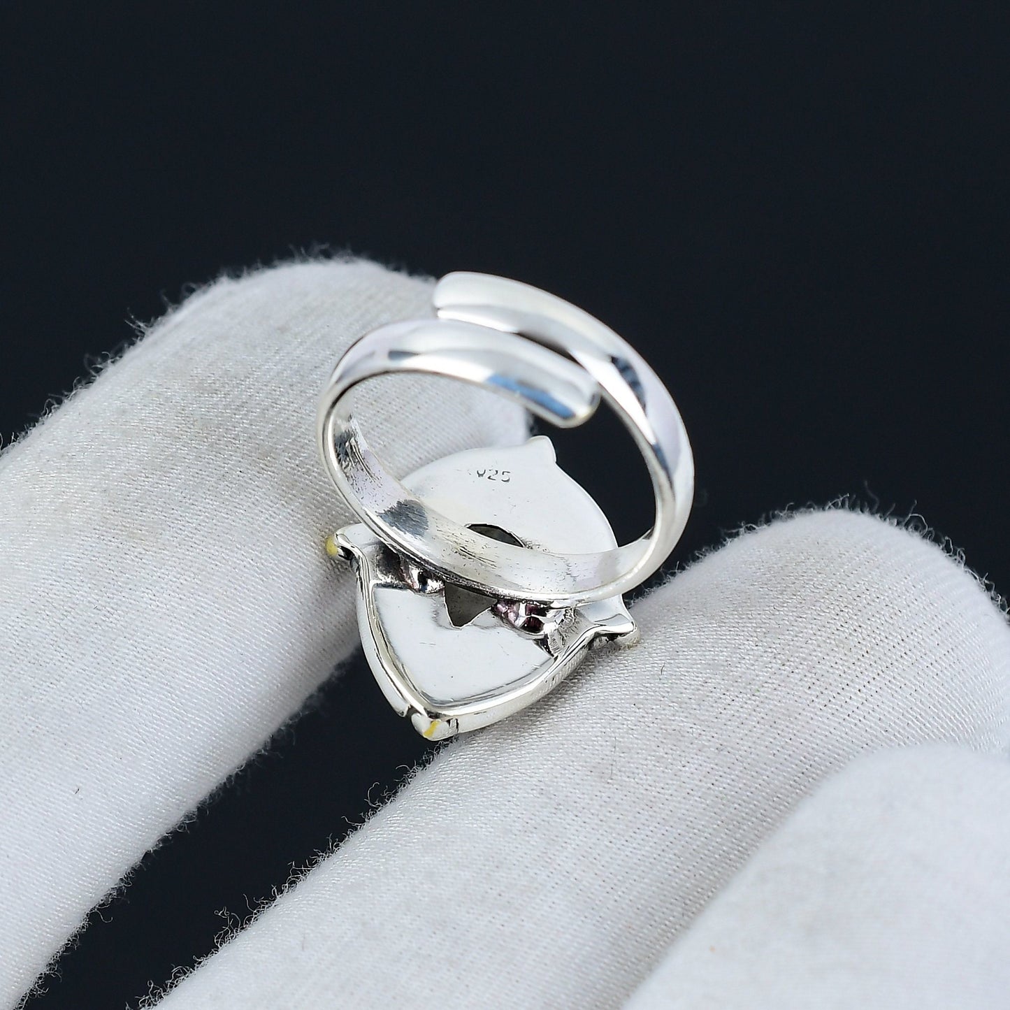 Rainbow Moonstone Teardrop Ring