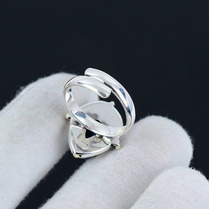 Turquoise Teardrop Silver Ring