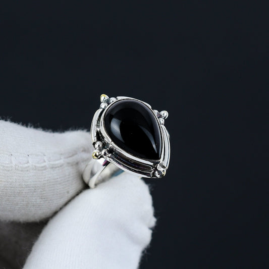 Black Onyx Gemstone Ring