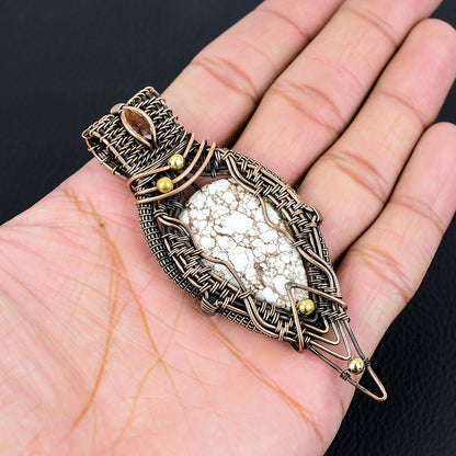 Brown White Wild Horse Jasper Gemstone Pendant