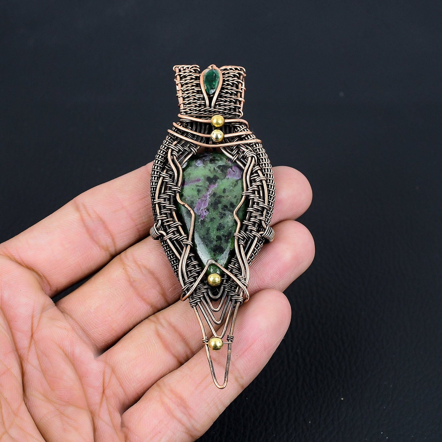 Green Ruby Zoisite Gemstone Pendant