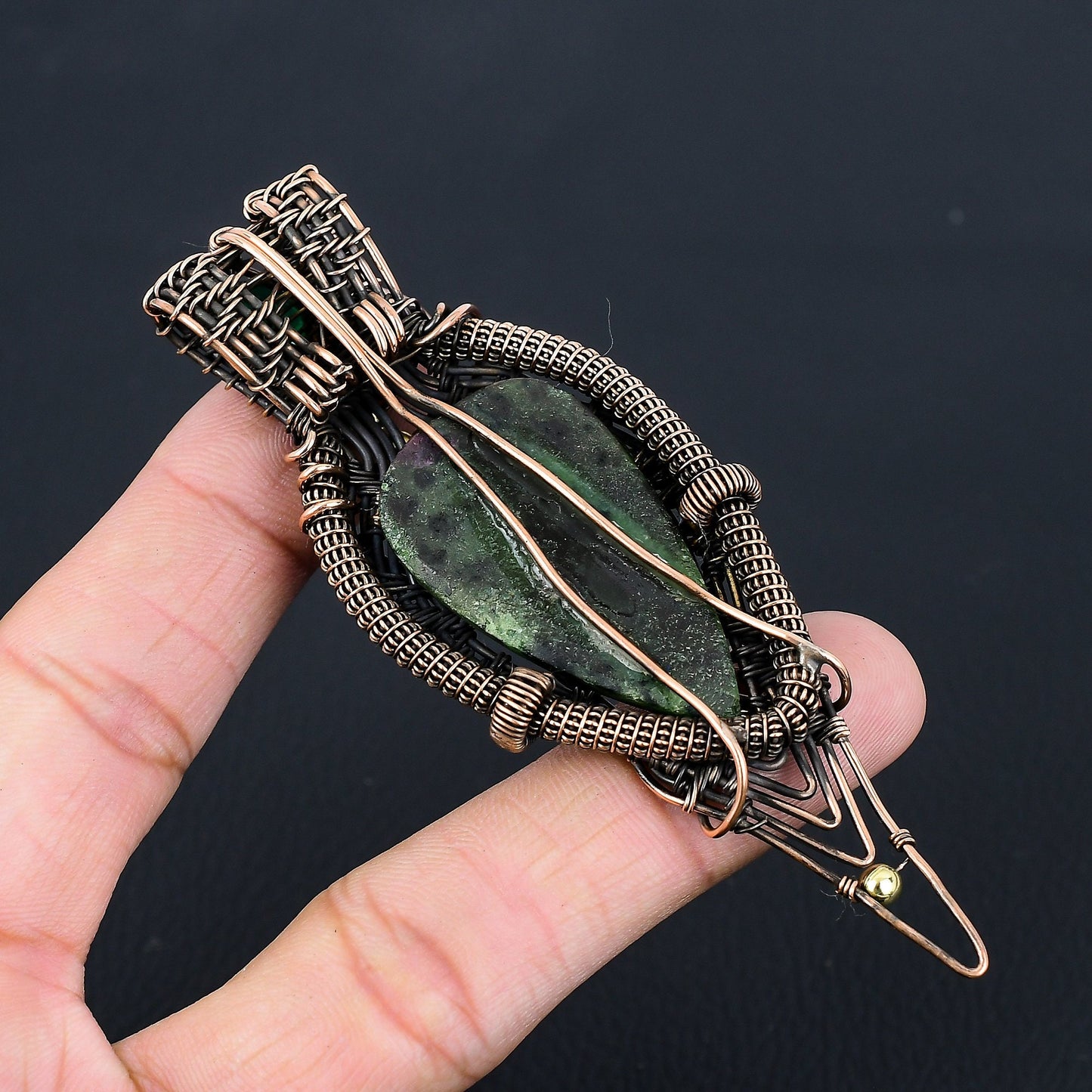 Green Ruby Zoisite Gemstone Pendant