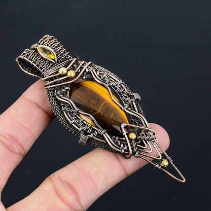 Golden Brown Tiger Eye Gemstone Pendant