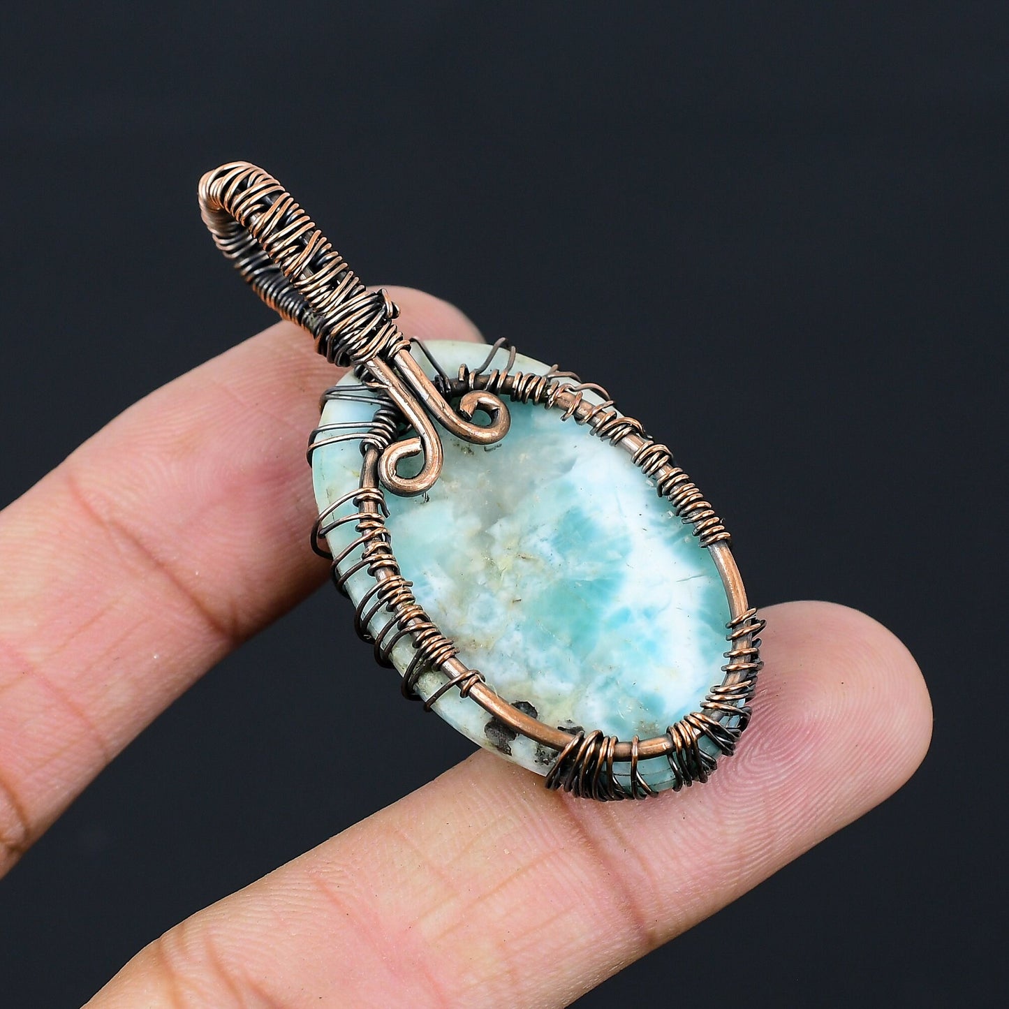 Blue Larimar Gemstone Pendant