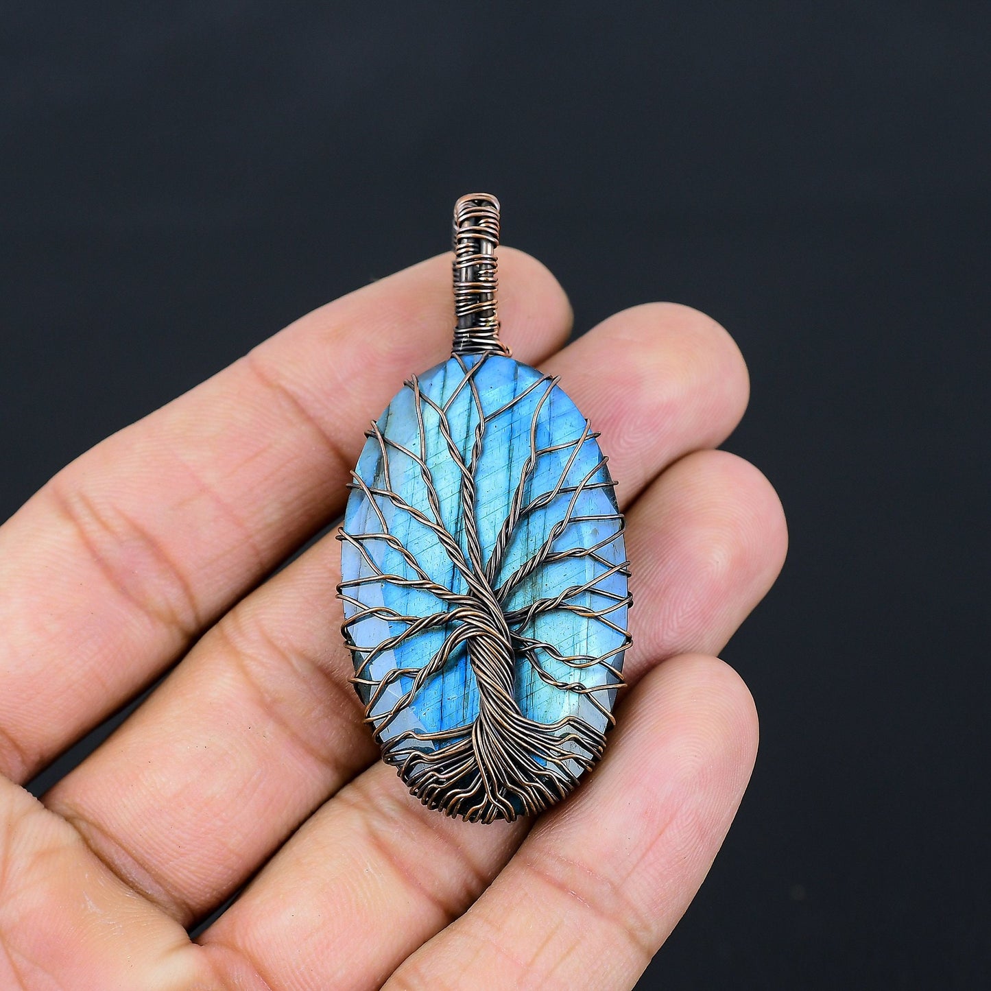 Blue Labradorite Gemstone Pendant