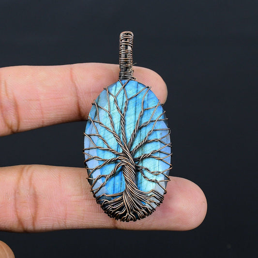 Blue Labradorite Gemstone Pendant