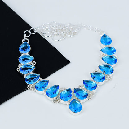 Blue Topaz Gemstone Necklace