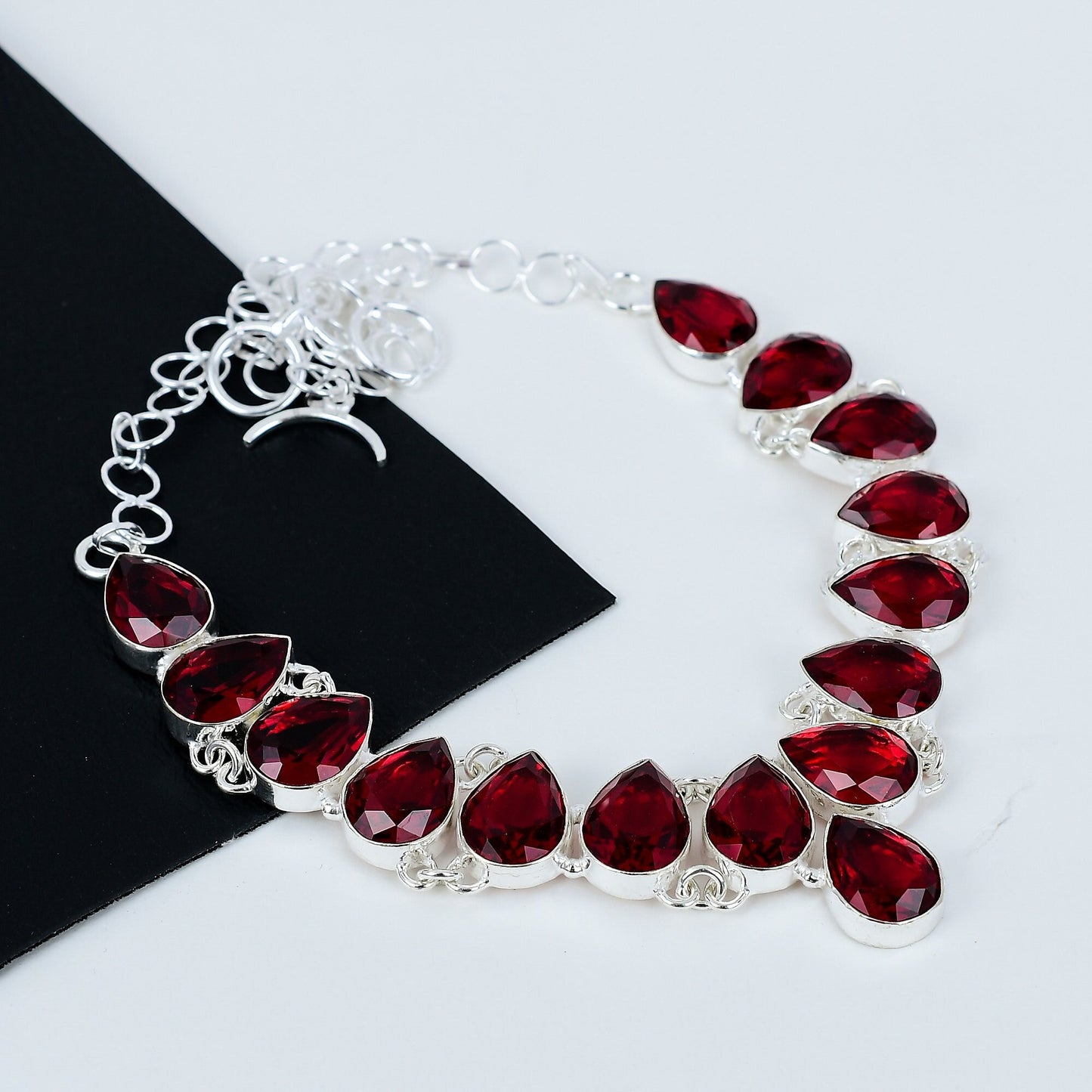 Red Garnet Sterling Silver Necklace