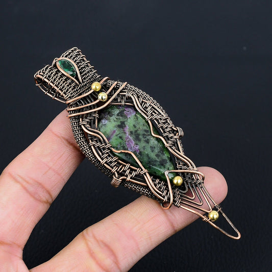 Green Ruby Zoisite Gemstone Pendant