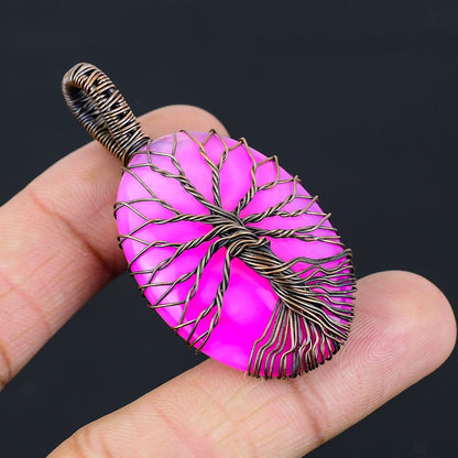 Pink Botswana Agate Gemstone Pendant