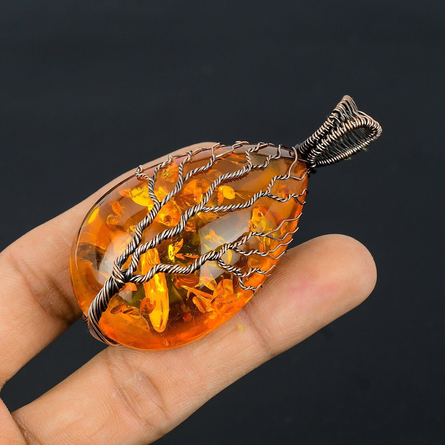 Golden Amber Gemstone Pendant