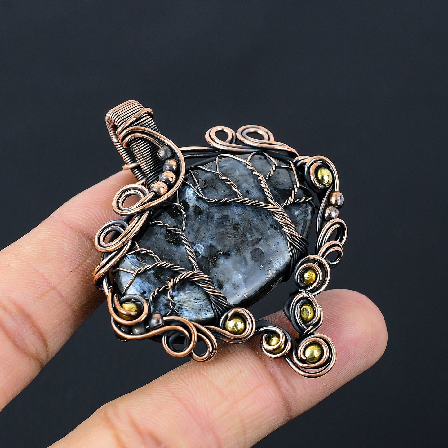 Grey Larvikite Gemstone Pendant