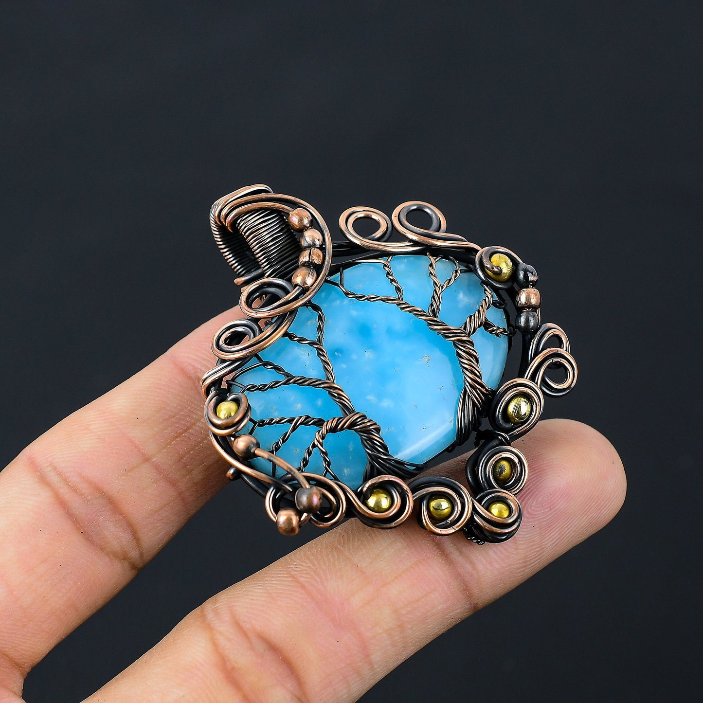 Blue Hemimorphite Gemstone Pendant