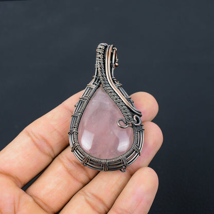 Pink Rose Quartz Gemstone Pendant