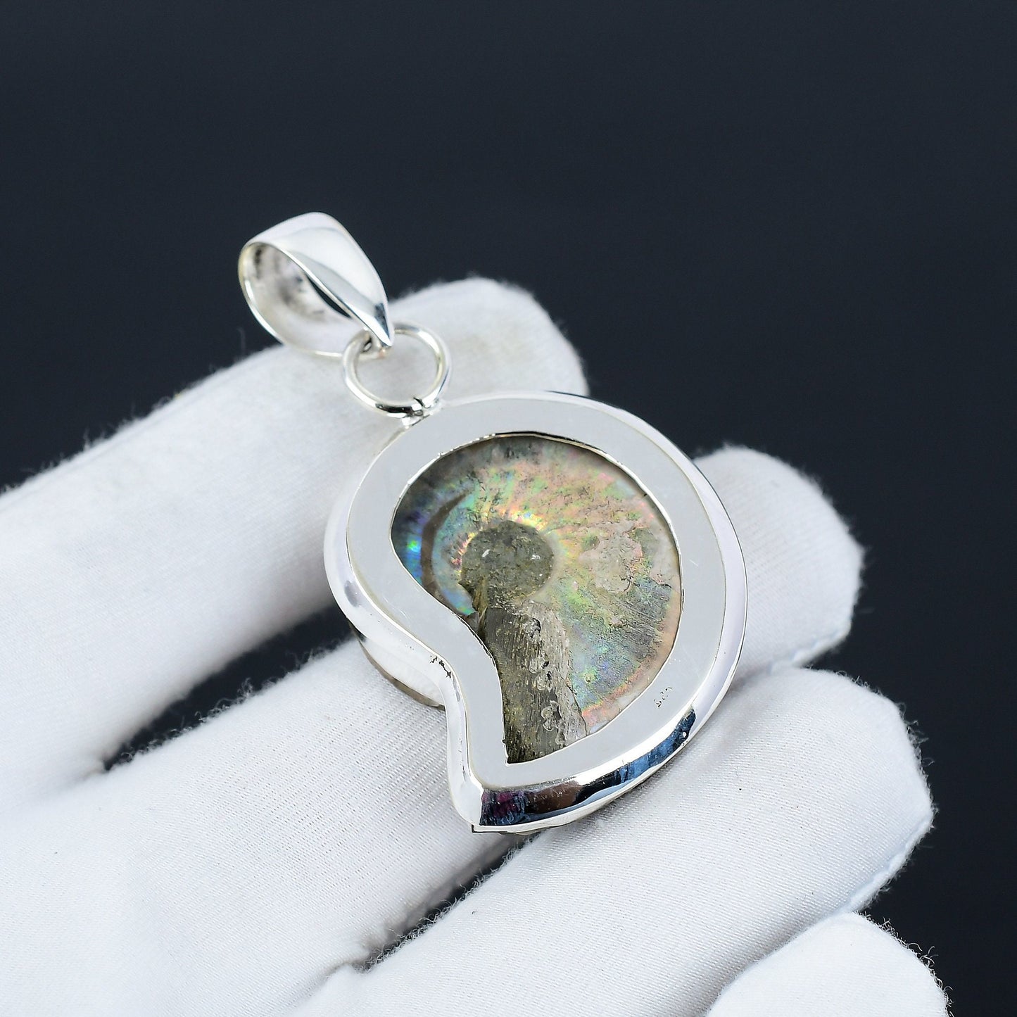 Brown Ammonite Gemstone Pendant